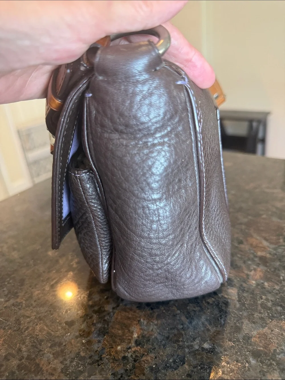 Vintage Y2K Coach Chelsea Brown Pebbled Leather Hobo Bag with Tan Strap- EUC